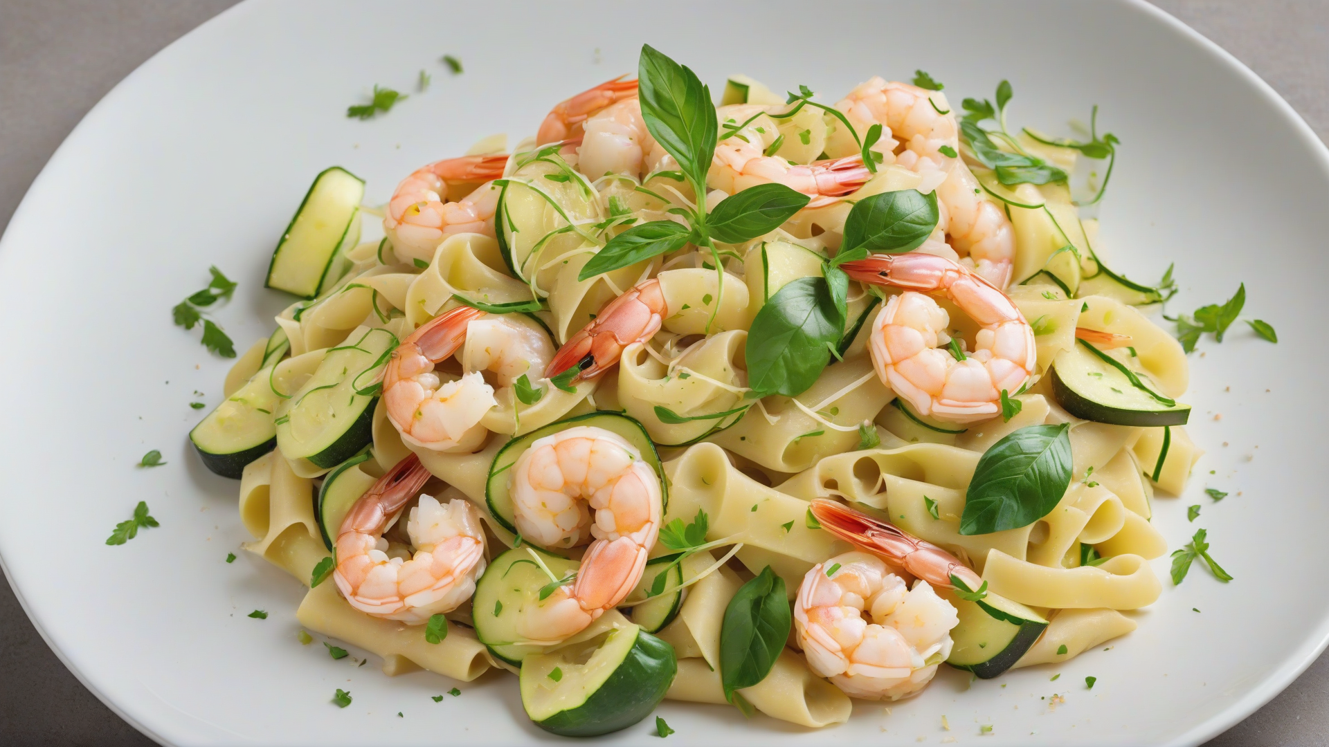gamberetti e zucchine pasta